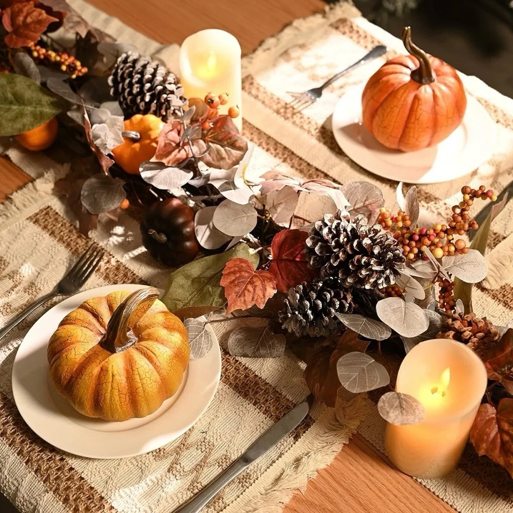 NWT Valery Madelyn Fall Maple Leaves 6’ Garland for Mantle, Table Centerpiece